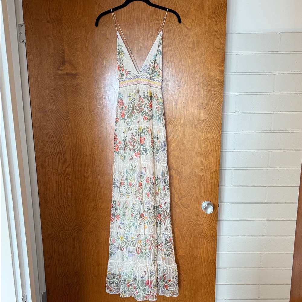 Alice + Olivia Floral Maxi Dress - Cream and Multicolor